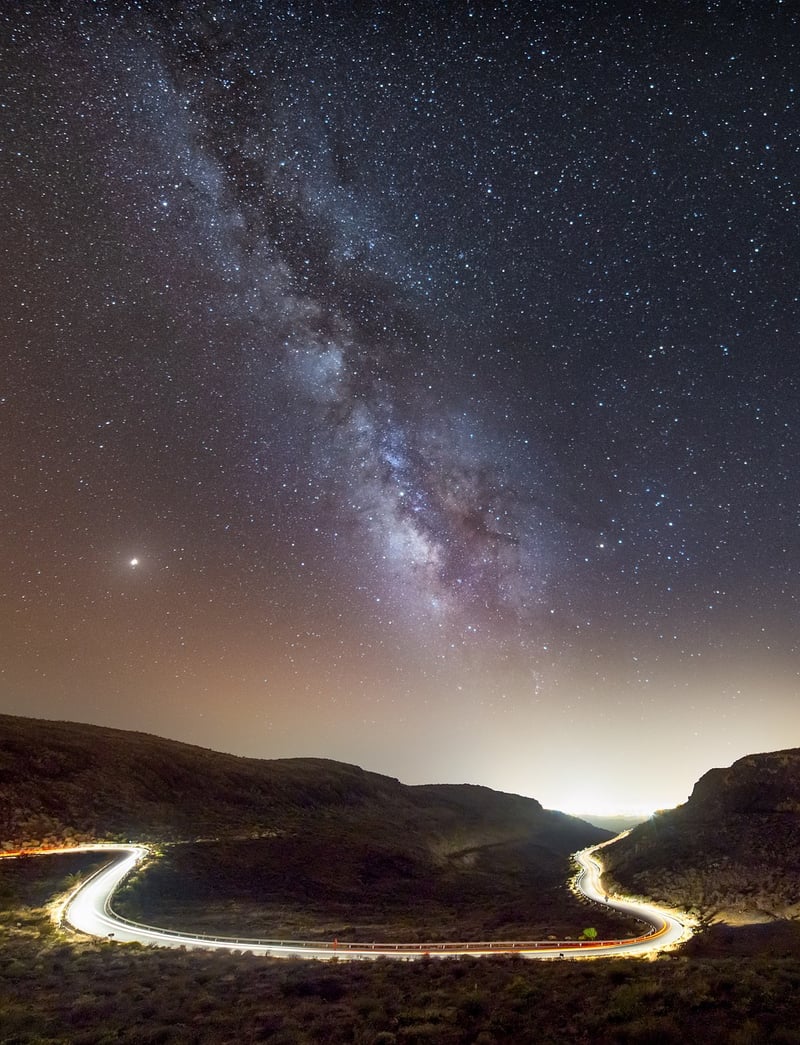 Traveler under the Milky Way